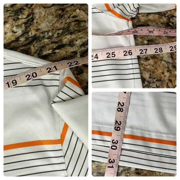 Nike Golf Men’s XXL Striped Polo Shirt White Orange Gray Dri-FIT Performance - Picture 6 of 10